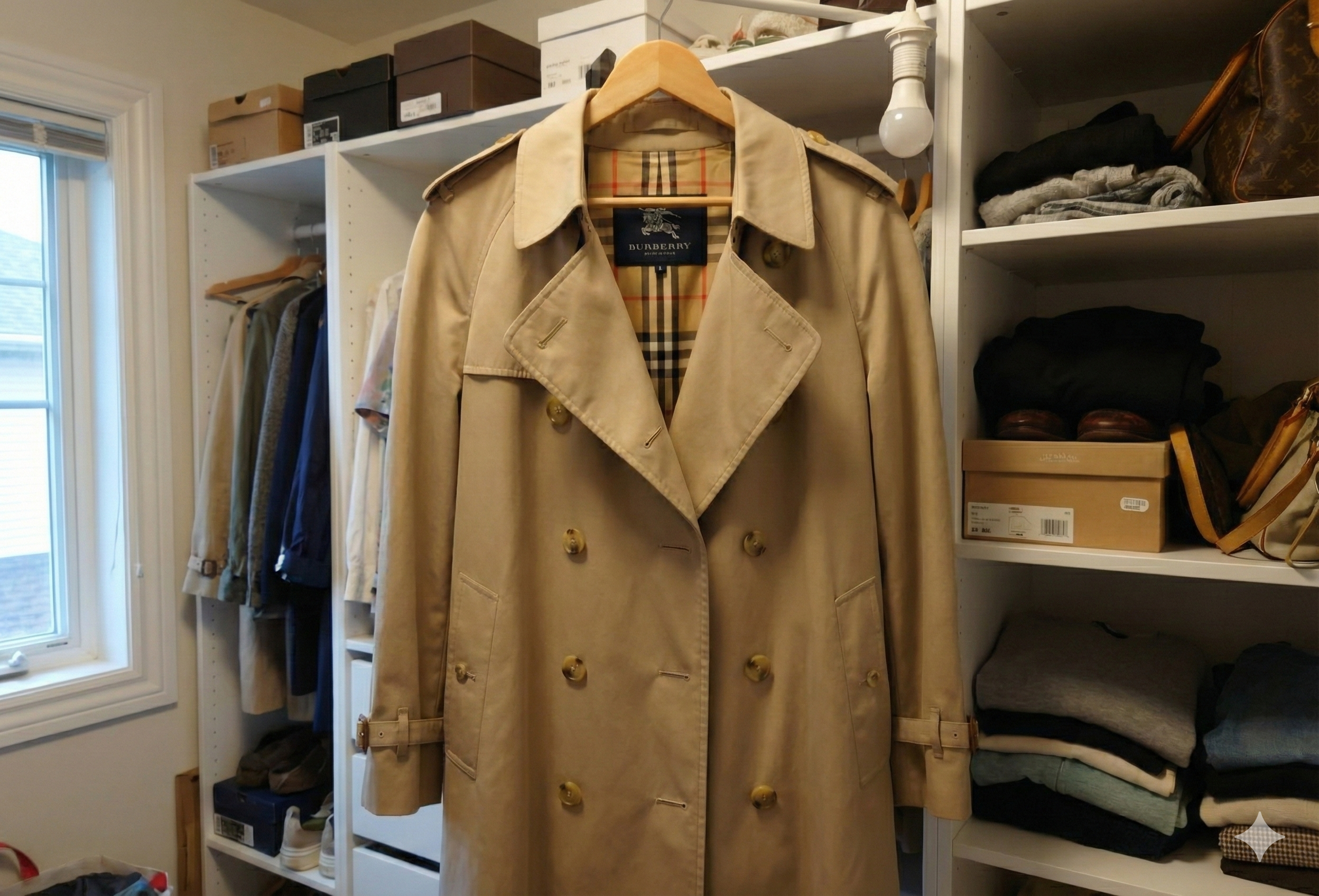 Płaszcz Burberry znaleziony w lumpeksie